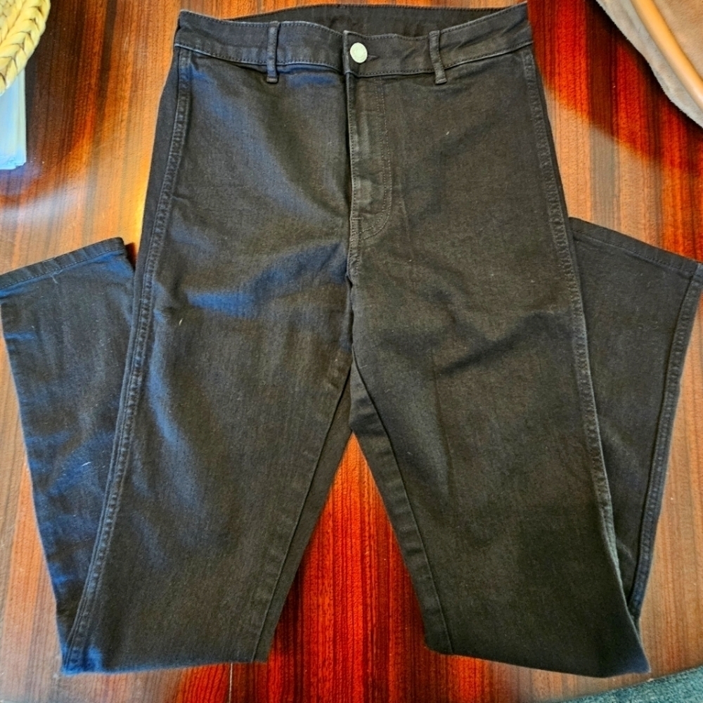 H&M &denim Skinny Coupe Moulante  High Waist Ankle Black Jeans US 4 NWT